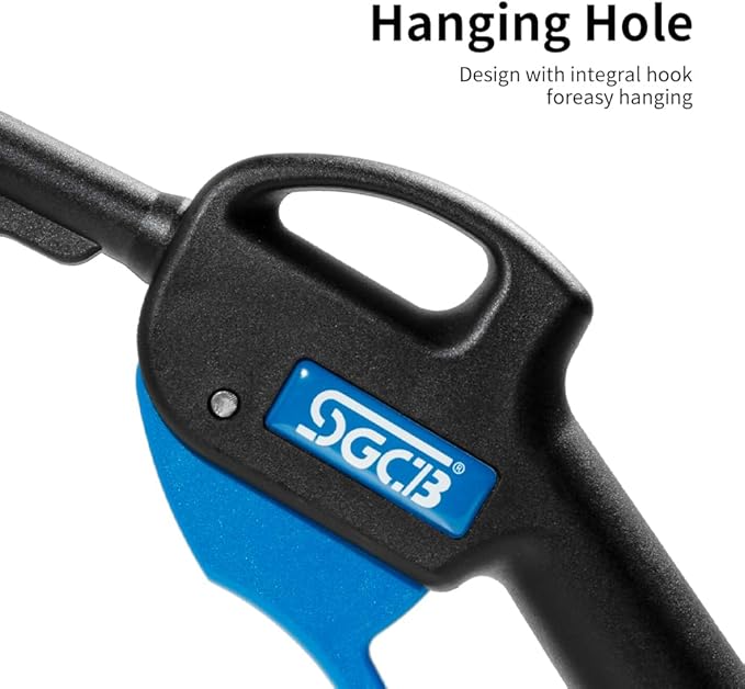 1/4" NPT Angled Quiet Blow Gun Compressed Air Tool, 4.2-in Long Reach & Scratch-Free ABS Nozzle for Engine Bay & Interior Cleaning