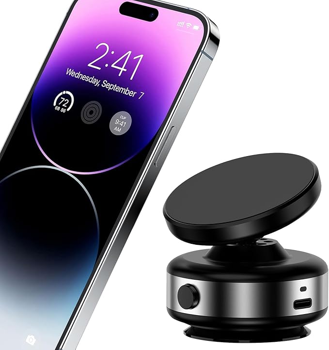 Fostex Super Strong Magnetic Phone Holder for Car & Desk, N52 Magnet 360 Rotation Phone Mount, Secure Grip for All Phones on Dashboard/Glass/Wall