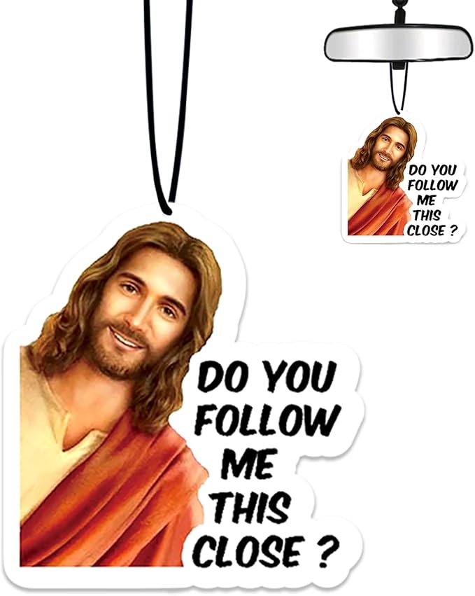 Christian Jesus Air Freshener Hanging for Car Scented Ornaments Mirror Cute Car Fresheners Religious Car Accessories Auto Interior Decor Scent Home Closet Faith Gifts for Women Men Believer