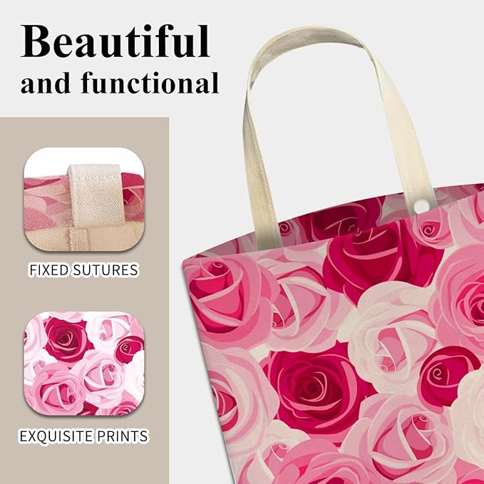 Car Trash Can, Cute Car Trash Bag, Hanging Car Organizer and Storage Bag, Trash Bin for Car Accessories, Vehicle, Travelling, Camping Red Pink Roses