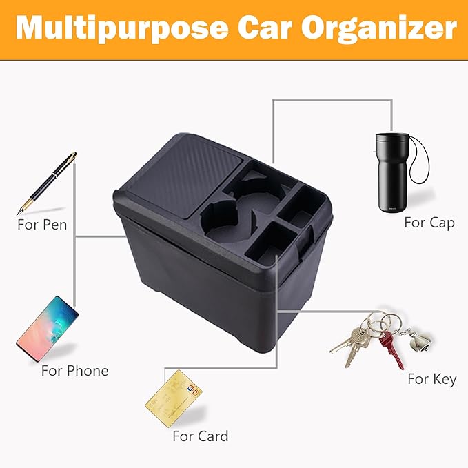 Car Trash Can Bin Waste Container Multi-Function Storage Box Car Cup Holder Car Organizer