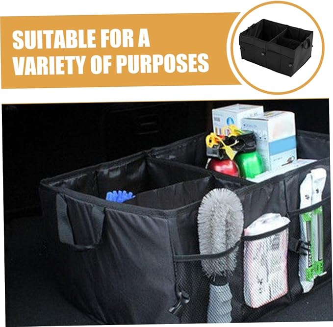 HEALLILY Truck Bed Storage Organizer Car Trunk Storage Box Non-Woven Fabric Car Organizers for Trunk Tidy Car Tools