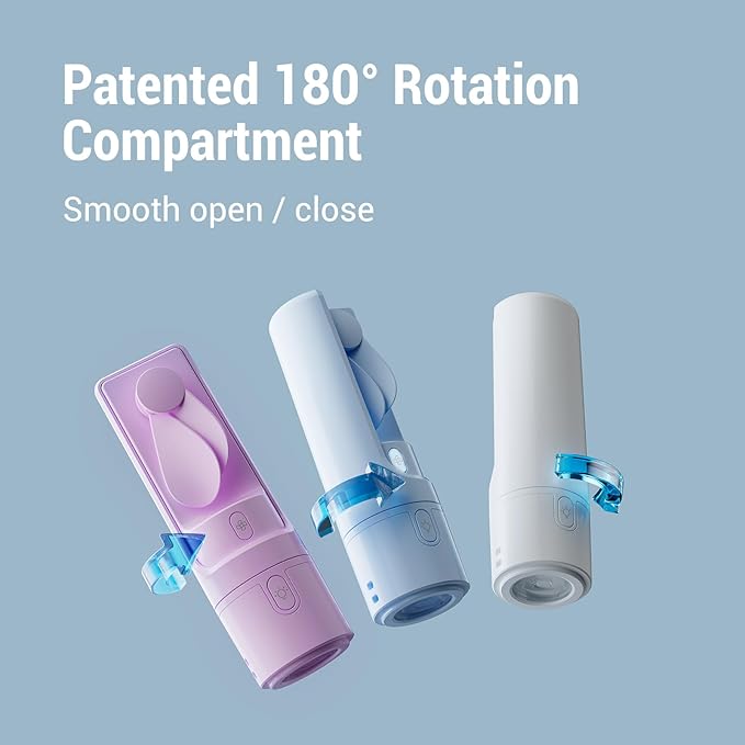 Airluxe Mini 3-in-1 Portable Fan Rechargeable- Handheld Fan with 35-Hour Battery Life, Fast Charging Power Bank&Flashlight- Personal Fan for Travel, Vacation, and Festival Essentials Blue