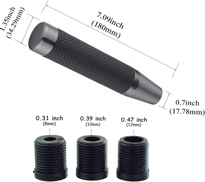Abfer Tall Shift Knob Car Long Shifting Head Replace Weighted Gear Stick Shifter Knob Extension Fit Most Manual Automatic Transmission Vehicle, Grey