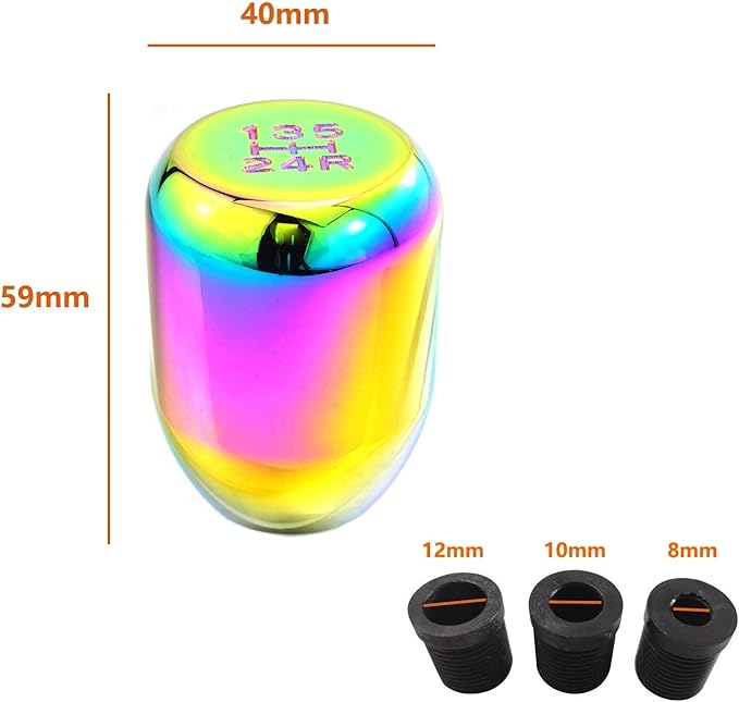 Lunsom Manual 5 Speed Shifter Knob Aluminium Car Gear Shift Lever Head Screw Stick Handle Fit Most Auto Transmission Vehicle (Multicolor)