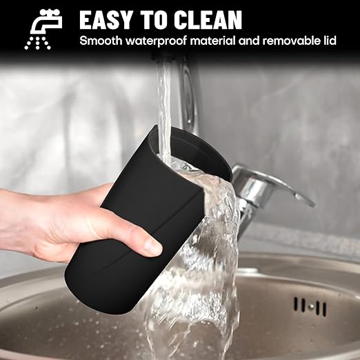 Car Trash Bin with Lid-2 Pack Car Garbage Can Cup Holder-Mini Leakproof Vehicle Garbage Can Bin with 40pcs Trash Bags-Automotive Organizers and Storage for Front Back Seat Accessories(Wood Grain Lid)