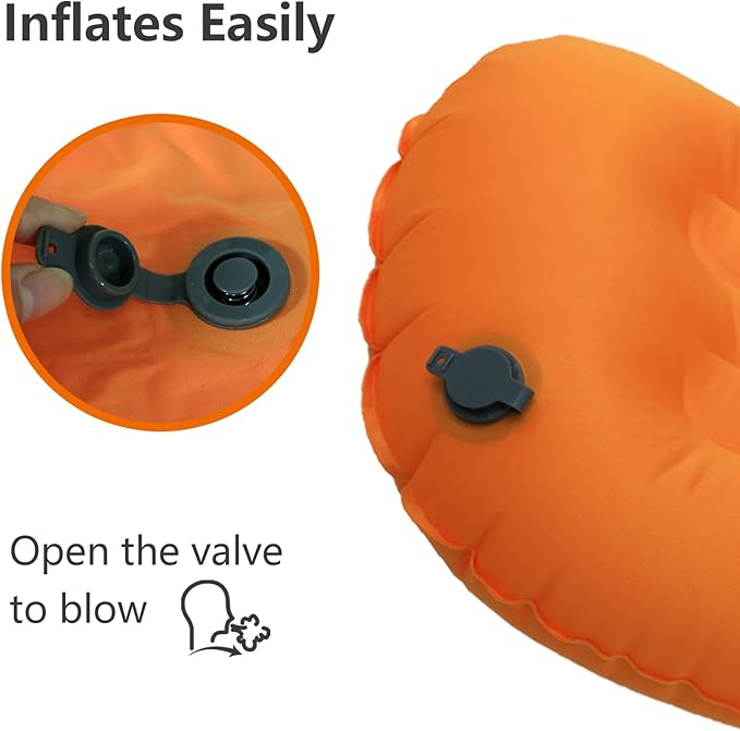 Lumbar Travel Pillow,Compact Adjustable Air Lumbar Support Pillow for Car Ride,Train or Airplane Trip,Versatile Inflatable Pillow for Backpacking Camping and Sleeping