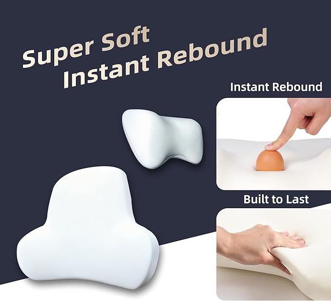 Car Neck & Lumbar Pillow Set for Tesla Model Y, Soft Memory Foam Headrest & Back Cushion, Ergonomic Comfortable Seat Support, Sleeping, Driving, Travel, Office, Gaming, Relaxing Accessories