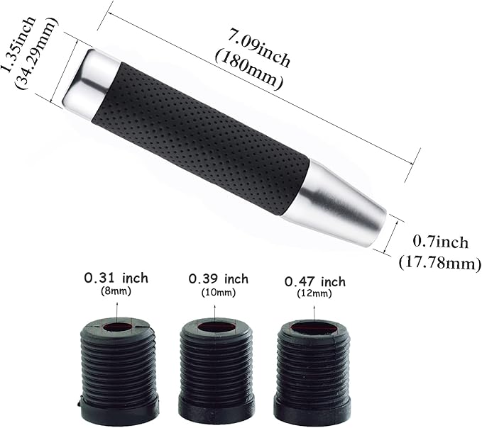 Abfer Tall Shift Knob Weighted Gear Stick Shifter Knob Car Long Shifting Lever Replace Extension Fit Most Manual Automatic Transmission Vehicle, Silver