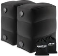 Maliton Inflatable Foot Rest Pillow, Airplane Travel Bed for Toddler, Car Seat Foot Rest for Kids, Adjustable Height Leg Rest Pillow for Airplane, Home, Office(Black, 2 Pack)