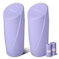 Car Trash Can Bin with Lid-2 Packs Car Garbage Can Cup Holder-Light Purple Mini Leakproof Vehicle Garbage Bin with 40pcs Trash Bags-Automotive Organizers and Storage for Front Back Seat Accessories