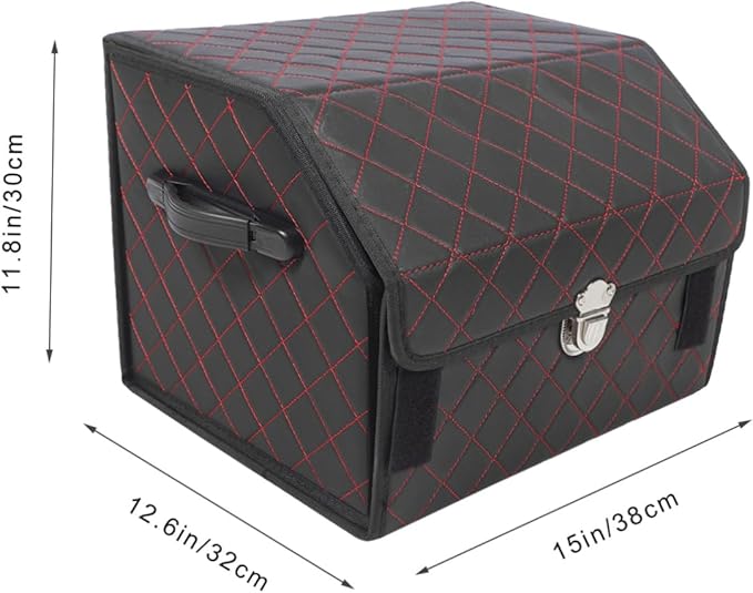 Leather Car Trunk Storage Box Foldable Trunk Organizer Small Storage Box for Car Organizer Suv Cargo