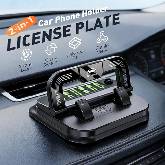 Car Phone Holder 360 Degree Rotation, 2026 New Dashboard Phone Mount, Multifunctional Suction Cup Phones Stand, Adjustable Car Bracket for Navigation in Vehicles, Universal Mobile Stand (B)