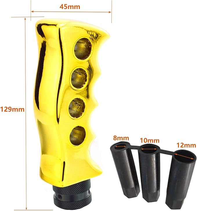 Lunsom Car Grip Shift Knob, Gear Shift Lever Knob Shifter Car Shifting Transmission Shifter Stick Head Fit Most Manual Vehicle (Gold)