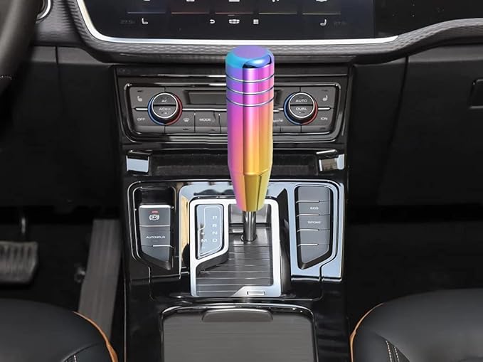 Lunsom 5" Aluminum Gear Lever Shifter Knob Long Alloy Shift Stick Handle Car Automatic Shifting Head Fit Most Manual Transmission Vehicles (Multicolor)
