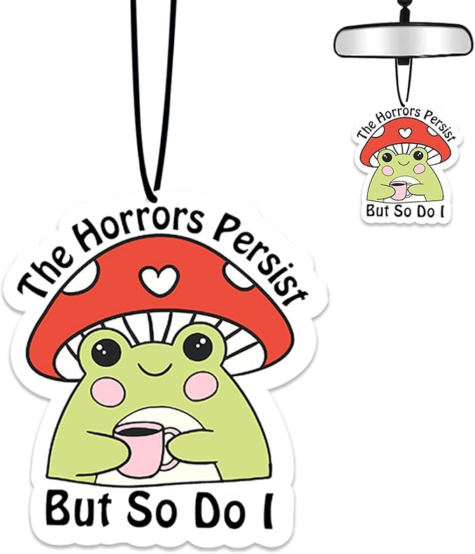 Cute Mushroom Frog Air Freshener Hanging for Car Scented Ornaments Mirror Cute Car Fresheners Frogs Car Accessories Auto Interior Decor Scent Home Bathroom Closet Frog Gifts for Women Men