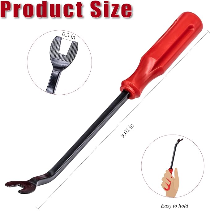 1 PCS Car Clips Fastener Remover Tool, Car Panel Dashboard Door Window Tool, Fastener Car Panel Door Interior Window Tool, Clip Puller Rivet Removal Tool (Red)