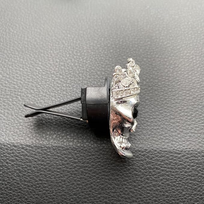 ZOSTLAND Metallic Texture Car Decorative Clip,Auto Air Fresheners Clip, Terror Car Vent Clip,Personalized Automotive Interior Decoration Accessories,Car Decor Gift (2pcs Skull)