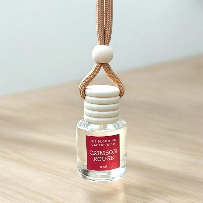 Car Air Hanging Fragrance Oil 2 Pack, Auto Freshener, Essential Oil Diffuser for Cars, Long Lasting Aroma Women Gift, Made in USA, Odors Eliminator, Interior Decor | SCARLET FLAME - 8 ML