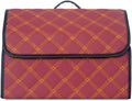 Ergocar Car Trunk Organizer Luxury Foldable Car Boot Tidy Storage Box Waterproof PU Car Boot Storage Organiser for Car/SUV/Truck/Auto (Upgrade Red-M)