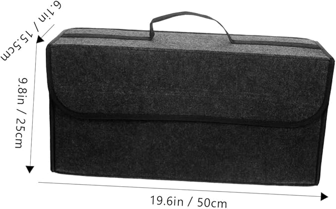 Felt Trunk Storage Bag Foldable Organizer for Car Van Portable Driving Pouch Grey for Groceries Emergency Gear Space Saving Design