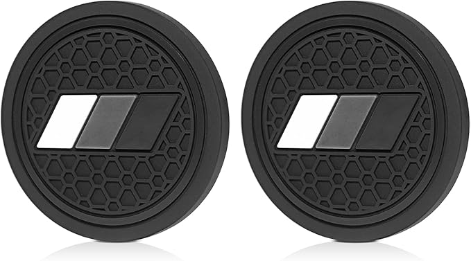 Cup Holder for Toyota Accessories Tacoma TRD 4Runner Tundra Rav4 Highlander, Classic Retro Style Tri-Color Interior Insert Coaster (2.75 Inch, White/Light Gray/Dark Gray)