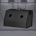 Leather Trunk Organizer,Foldable,Multi-Compartment,With Breathable Holes for Car SUV Truck MPV,Camping Picnic,Home Middle 20.8 * 13.7 * 13.7 inch Black