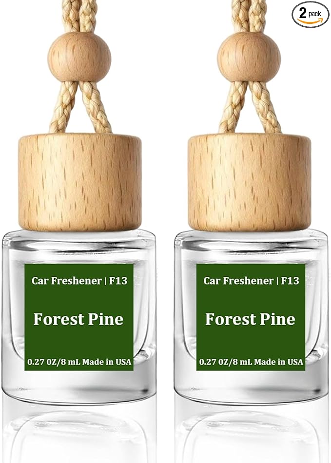 HoogaLife Car Air Freshener Diffuser 2 Pack Hanging Air Freshener Diffuser - Forest Pine Fragrance Oil Air D iffuser for Car, 45+ Days Long Lasting Fragrance Made in USA (F13)