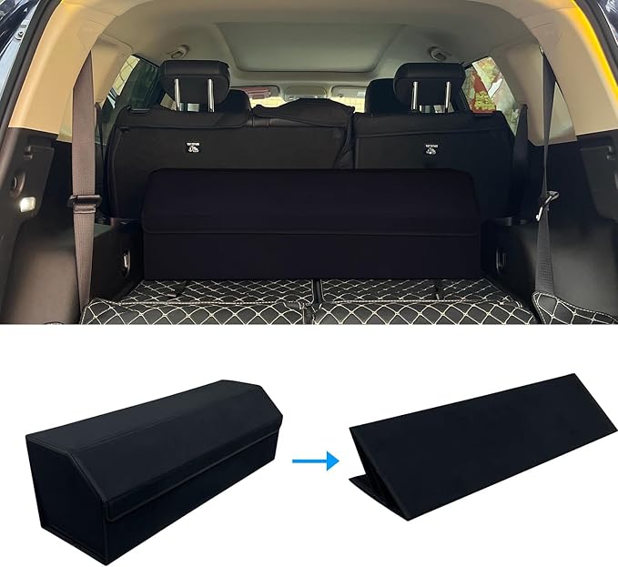 Car Trunk Organizer for Honda CRV - Luxury Deerskin Suede | Collapsible & Anti-Slip Storage Bin with Multiple Compartments | Perfect for Road Trips, Camping, Family Travel
