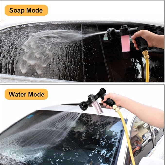 Garden Hose Nozzle, High Pressure Hose Spray Nozzle 8 Way Spray Pattern One-Touch Sprayer for Watering Plants, Lawn, Patio, Car Wash, Cleaning，Showering Pet