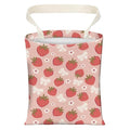 Cute Car Trash Can, Hanging Canvas Car Back Seat Organizer and Storage Bag, Funny Car Trash Bag for Travelling, Outdoor Cute Pink Strawberry