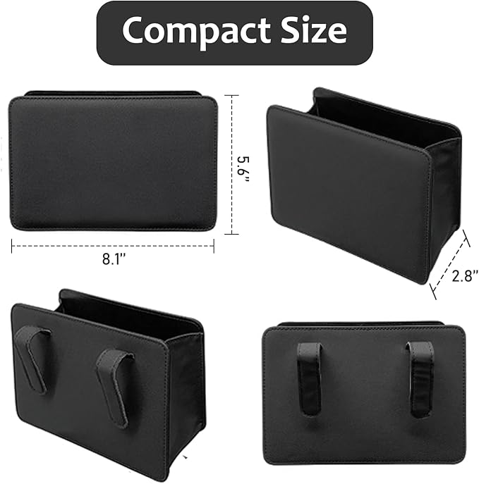 Accmor Car Trash Can, Leather Vehicle Trash Bin Car Dustbin Garbage Organizer Holder with 30 Pcs Trash Bags, Foldable Hanging Mini Cars Storage Bag Container for Auto, SUV (Black)