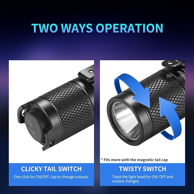 LUMINTOP Tool AA 2.0 EDC Flashlight, Pocket-Sized Keychain Light, Super Bright 650 Lumens, 5 Modes with Mode Memory, IP68 Waterproof LED Torch for Camping Hiking Emergency