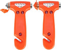 2-Pack Car Safety Hammer Seatbelt Cutter, Auto Emergency Escape Hammer with Window Glass Breaker and Seat Belt Cutter, Striking Escape Tool for Car Accidents