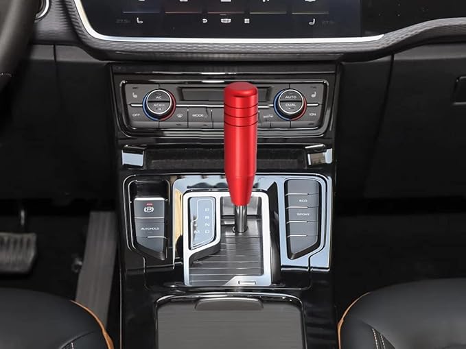 Lunsom 5" Aluminum Gear Lever Shifter Knob Long Alloy Shift Stick Handle Car Automatic Shifting Head Fit Most Manual Transmission Vehicles (Red)