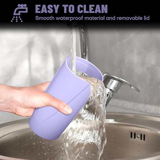 Car Trash Can Bin with Lid - Car Garbage Can Cup Holder - Light Purple Mini Leakproof Vehicle Garbage Bin with 20pcs Trash Bags-Automotive Organizers and Storage for Front Back Seat Accessories