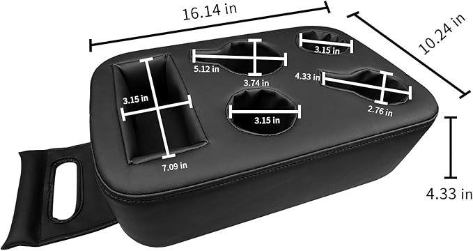 Xaido Car Back Seat Cup Holder, PU Leather Couch Sofa Bed Cup Holder Expander Tray, Boat Tray, Organizer for Trucks, Minivans, SUVs, RVs, Vehicles, Holds Drinks, Snacks, Cell Mobile Phone