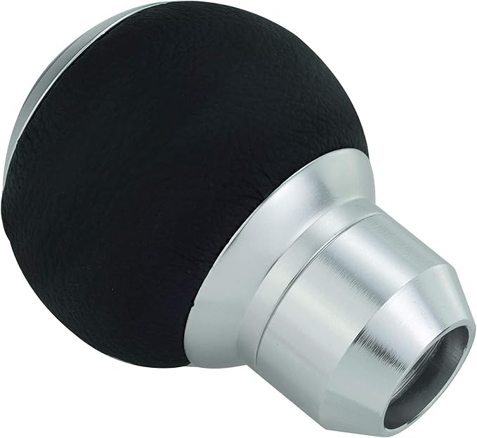 Lunsom Car Shifter Knob 5 Speed Gear Stick Head, Leather Ball Gear Shifting Knob Short Shift Lever Handle Head Fit Most Manual Transmission (Silver)