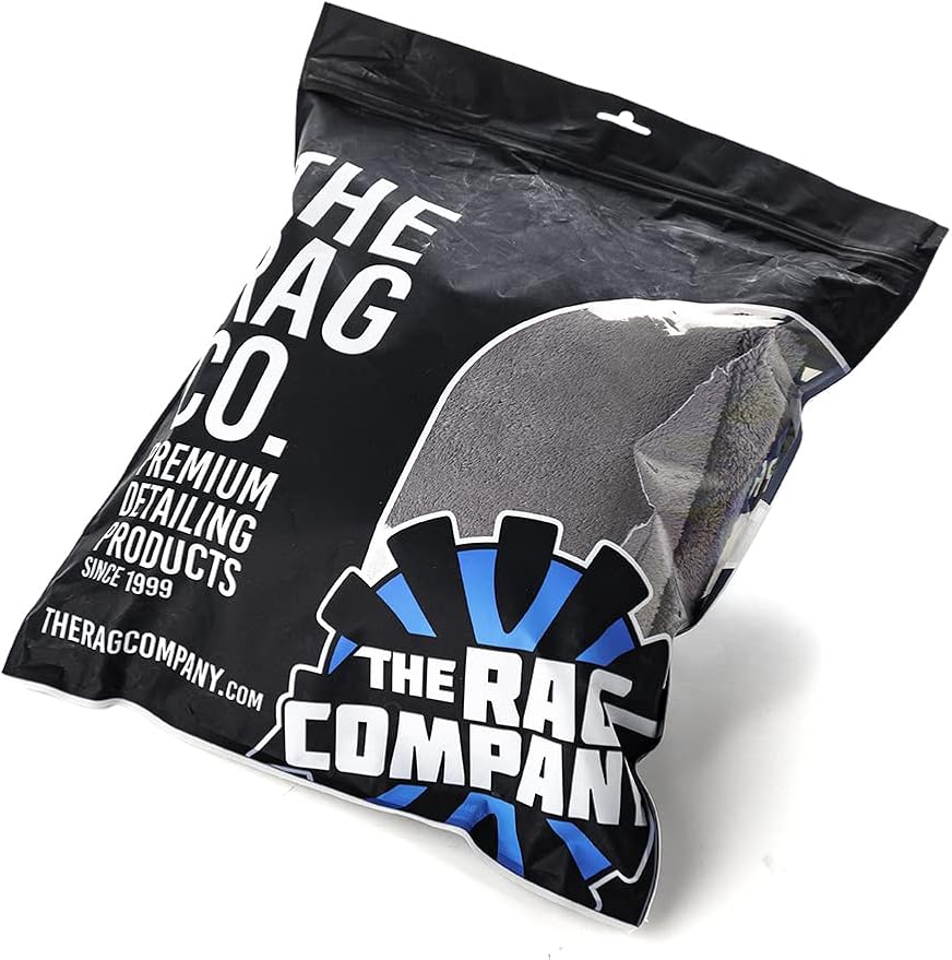 The Rag Company - Eagle Edgeless 600 - Professional Korean 70/30 Blend Super Plush, Microfiber Auto Detailing Towels, Buffing & Polishing, 600gsm, 16in x 16in, Dark Grey (3-Pack)
