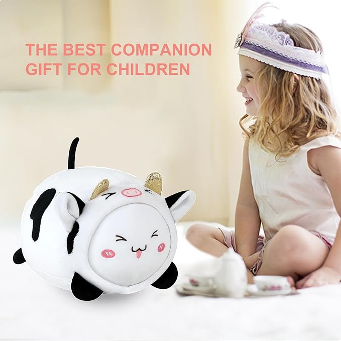 Kids Travel Pillow - 2-in-1 Deformable Kids Neck Pillow for Traveling, Soft U-Shaped Pillow with Adorable Animal Design, Comfy Sleep and Play, Ideal for Airplanes and Traveling (QQ Milk Cow)
