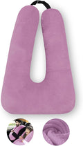 Travel Pillow, Travel Pillow for Kids, Sleeper Hold Pillow Travel, Removable U-Shaped Pillow for Adults and Children to Support Head and Body in The Back Seat of Long Car Trips(Pink Purple)