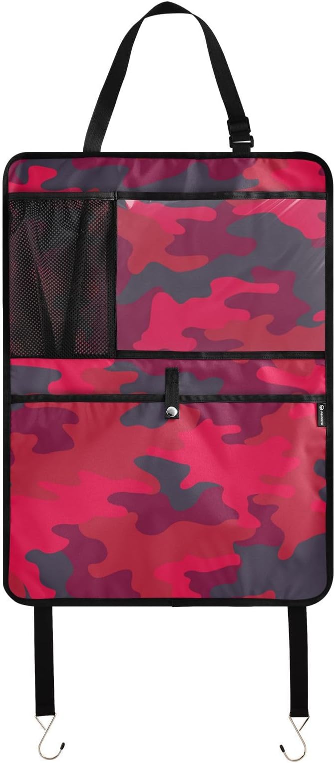 Camouflage 1 Pack Backseat Car Organizer with Storage Pockets Seat Back Organizers for Kids Kick Mats Backseat Protector Automotive