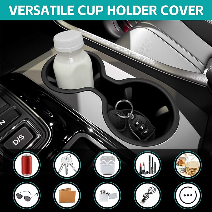 Cup Holder Organizer Compatible with Honda Pilot 2023-2026 & Passport/Ridgeline 2024-2026 Accessories, Noise-Free Water & Dust Proof Insert Console Drink Holder for 23-26 Pilot Accessories