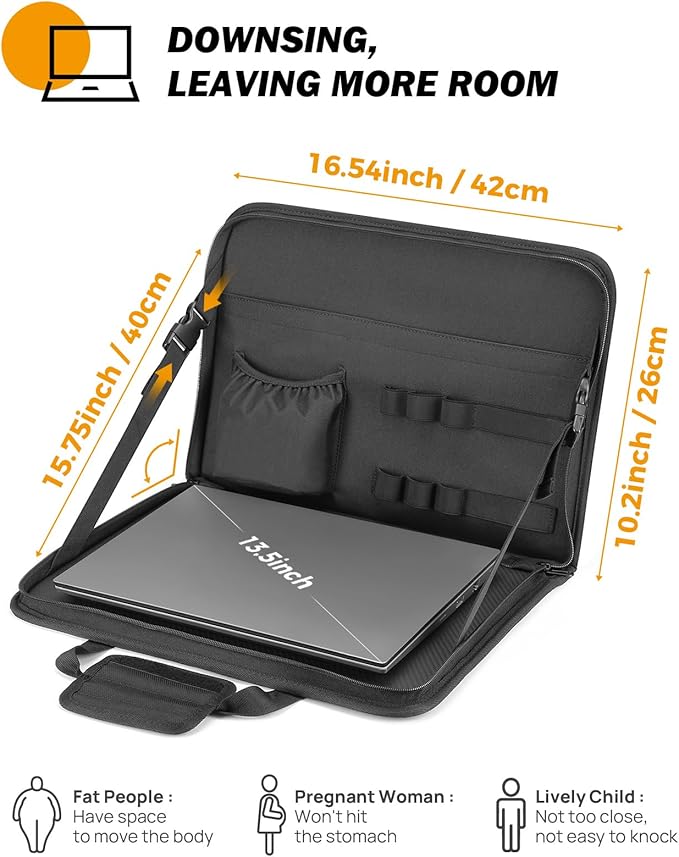 JOYTUTUS Steering Wheel Tray, Back Seat Headrest Tray for Eating Food and Drink, Work Table for Writing and Steering Wheel Laptop Desk, Car Organizer for Commuters, Travel, Family (16.1'' x 10'')