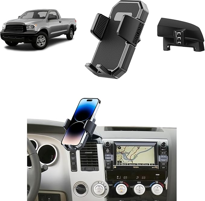 PZK Car Phone Mount for Toyota Tundra 2007 2008-2011 2012 2013 /Sequoia 2008-2011 2012 2013 Accessories Custom Air Vent Phone Holder Auto Lock Hands Free 360° Rotation Cell Phone Automobile Cradles