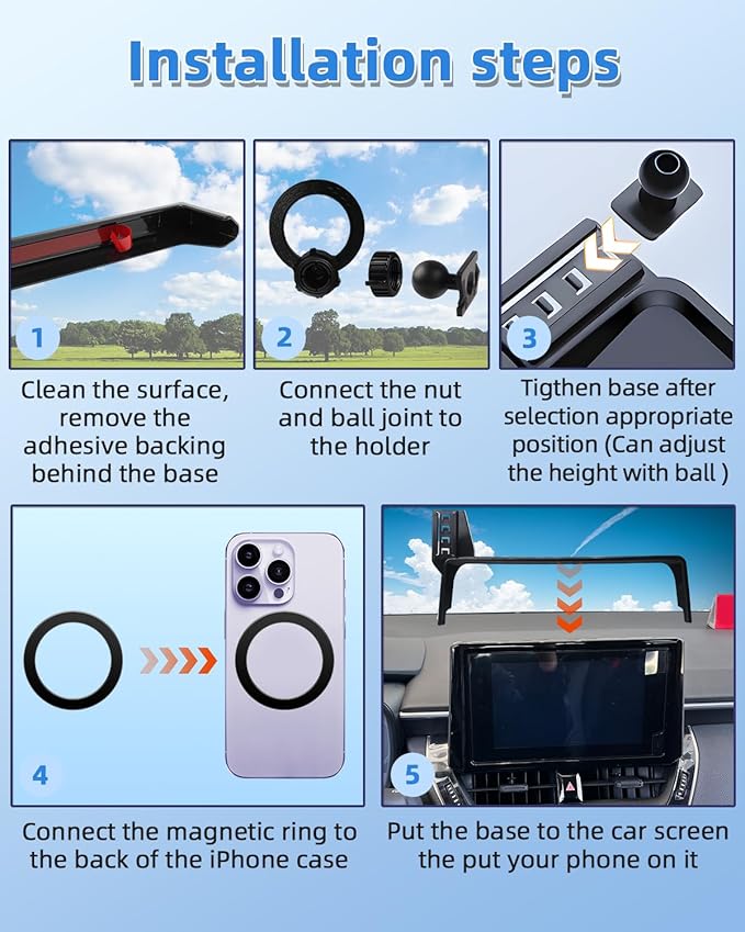 PZK Car Phone Holder for Honda Civic 2022 2023 2024 2025 2026 Accessories 11th Gen Civic 7/9-Inch Screen Compatible with MagSafe Car Phone Mount with Storage Box Not Affect Air Vent with Stroage Box