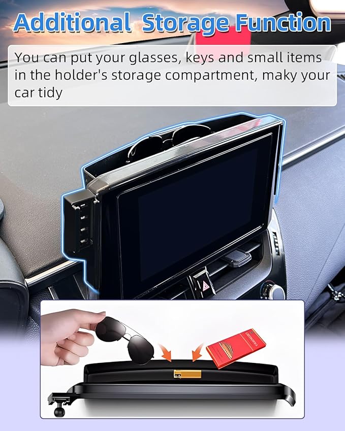 PZK Car Phone Mount for 2023-2025 2026 Honda Accord Hybrid Sport /-L/EX-L/Touring/Prime (Ony fit for 12.3-Inch Screen) Compatible with MagSafe Car Phone Holder with Stroage Box (Not Fit for LX/EX/SE)