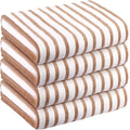 JML Beach Towels, Microfiber Bath Towel Set, Cabana Stripe, Absorbent, Quick Dry for Adult, Travel, Summer, Sport, Swimming, Pool, Yoga, Camping, 4 Pack, 30" x 60", StripeCoffee