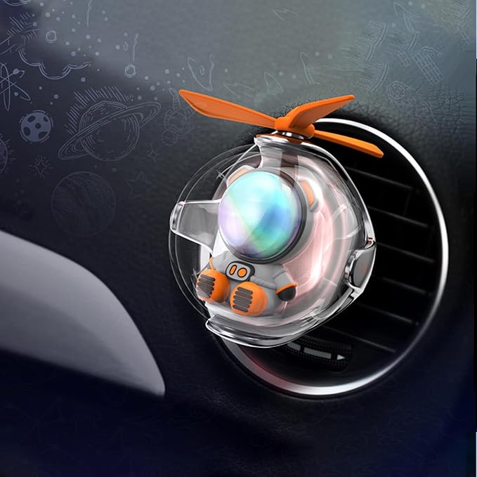 2Pcs Pilot Car Air Fresheners, Cute Car Vent Clip Air Freshener with 8 Fragrant Tablets Automotive Air Outlet Fan Diffuser, Automotive Interiors Vent Decoration (Yellow +Silver)