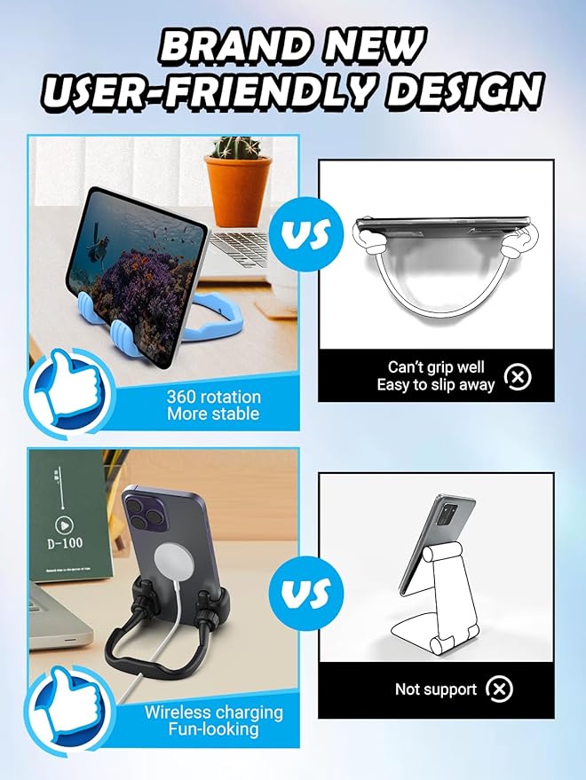 Valentines Day Gifts for Teens Boys Kids Him Men: Thumbs Up Lazy Phone Stand Cell Phone Holder for Desk Funny Gifts for Girls Teenage Women Husband Wife Dad Cool Gadgets Easter Stuff Birthday Ideas